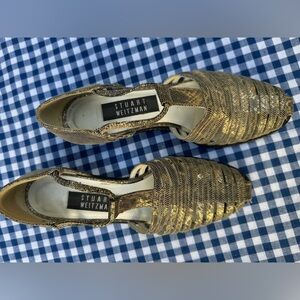 Stuart Weitzman Snakeskin Cage Sandals  size 4W